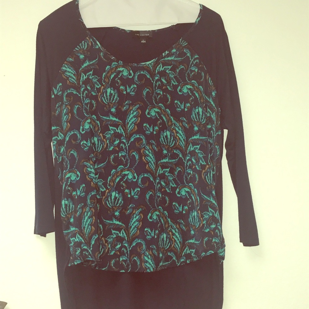 The Limited blue floral blouse